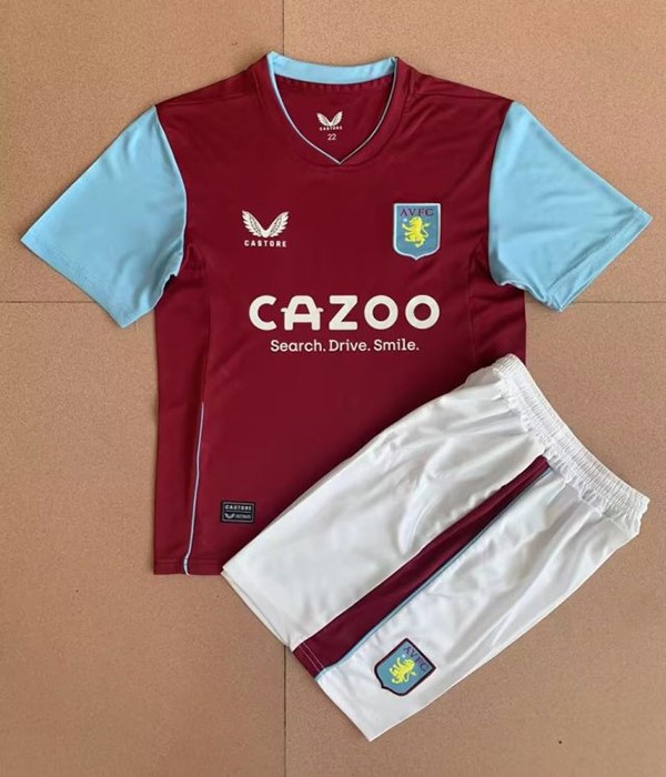 Kids-Aston Villa 22/23 Home Soccer Jersey